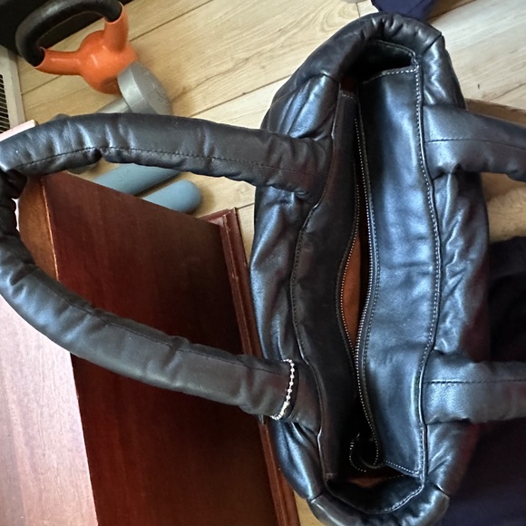 Coach Black Leather Restored Pillow Tote - Picture 7 of 16